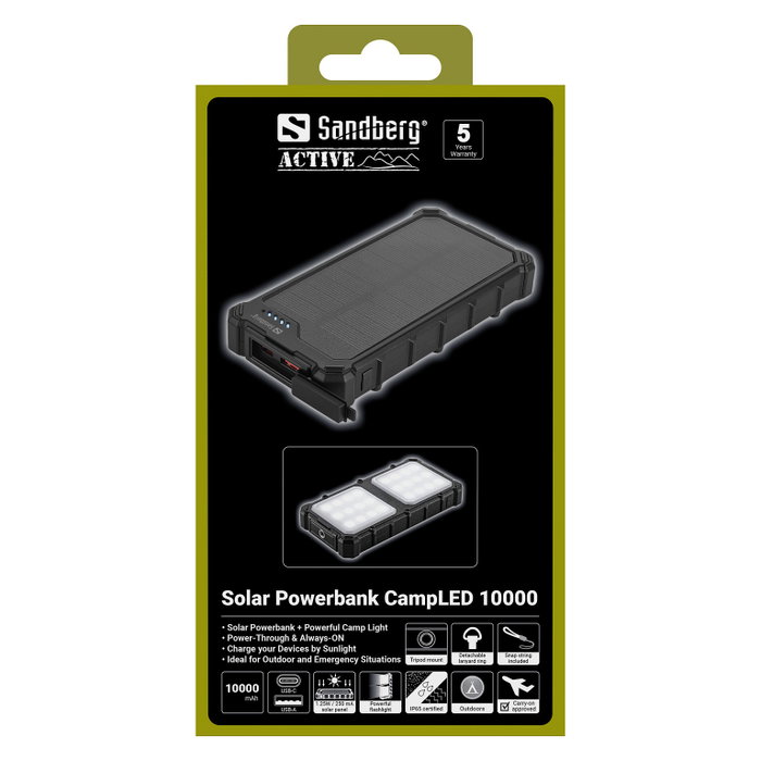 SANDBERG Solar Powerbank CampLED 10000