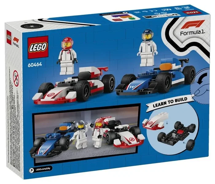LEGO City Coches de F1 Williams Racing y Haas F1 con minifiguras de pilotos