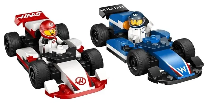 LEGO City Coches de F1 Williams Racing y Haas F1 con minifiguras de pilotos