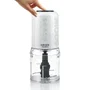 HAEGER Chop Master Picadora eléctrica - 500W, 0.5L (500 ml), 4 cuchillas de acero inoxidable, 2 velocidades, color Blanco, para picar y triturar alimentos