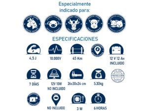 LLAMPEC Cercado Pastor Recargable Batería 12V 12Ah PAS0035