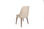 Hanah Home Dallas-550 V4 Juego de 4 Sillas de Comedor, Terciopelo Beige, Patas de Madera Nogal, 50x90x49 cm