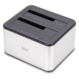 Digitus Estación Acoplamiento Docking USB 3.0 Dual 2.5"/3.5" SATA HDD SSD Plata