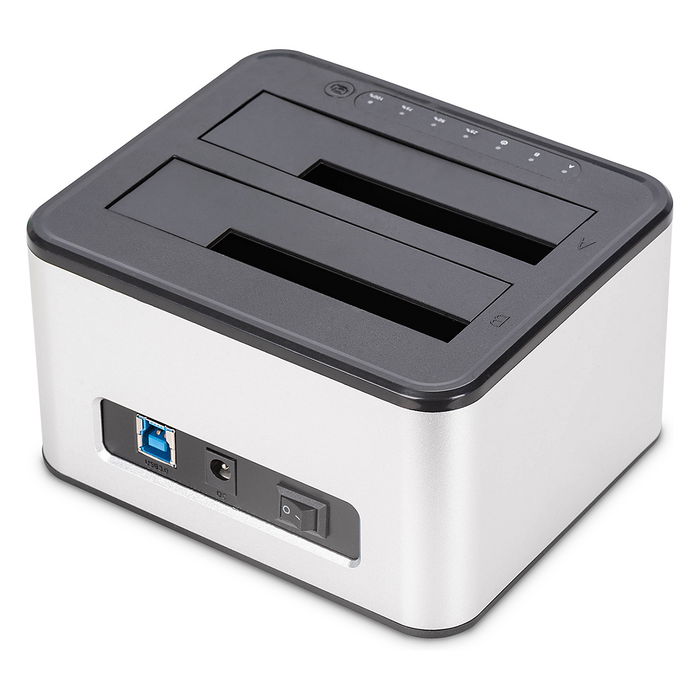 Digitus Estación Acoplamiento Docking USB 3.0 Dual 2.5"/3.5" SATA HDD SSD Plata