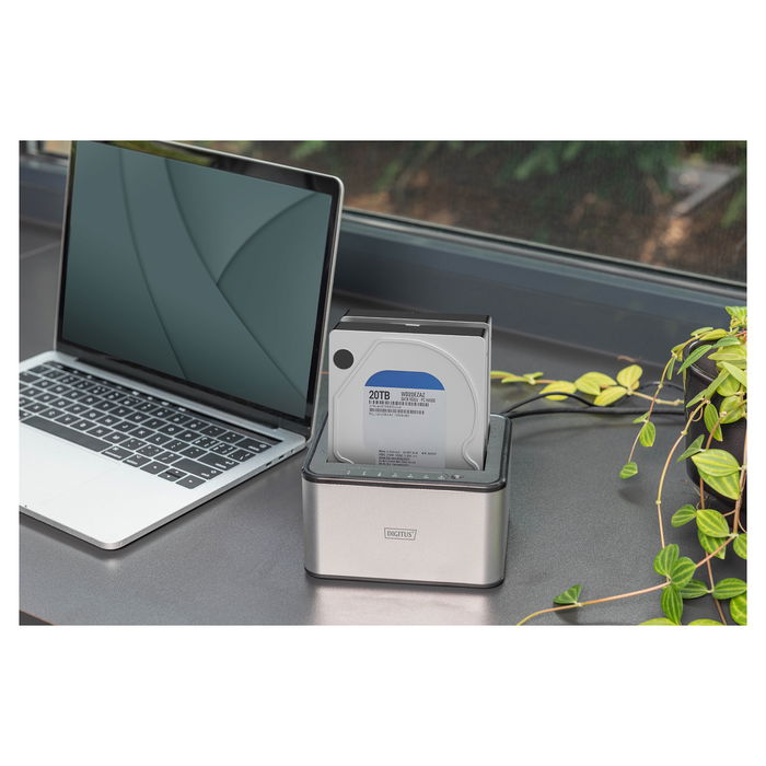 Digitus Estación Acoplamiento Docking USB 3.0 Dual 2.5"/3.5" SATA HDD SSD Plata