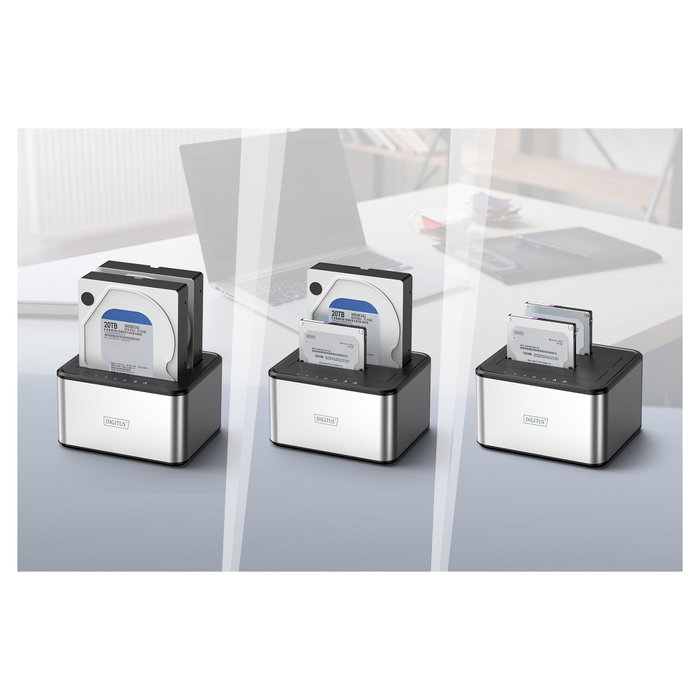 Digitus DA-71540-2 Estación de acoplamiento USB 3.2 para 2x HDD/SSD SATA de 2,5/3,5 pulgadas Digitus DA-71540-2 Estación de acoplamiento USB 3.2 para 2x HDD/SSD SATA de 2,5/3,5 pulgadas