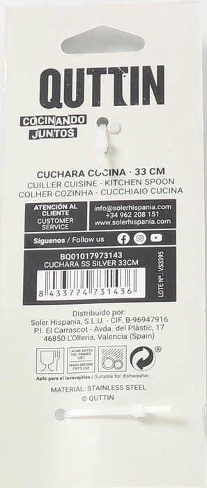 Quttin Cuchara Ss Silver 33 cm (24 Unidades)