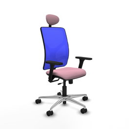 PIQUERAS Y CRESPO Silla de oficina Motilla con mecanismo Sincro/Traslack, Rosa y Azul