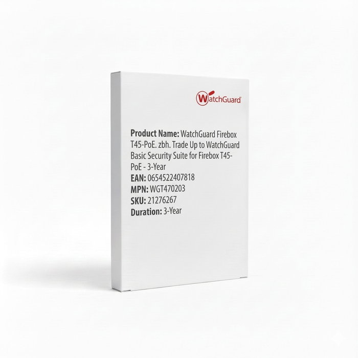 WatchGuard Firebox T45-PoE con actualización a Basic Security Suite - 3 años WatchGuard Firebox T45-PoE con actualización a Basic Security Suite - 3 años