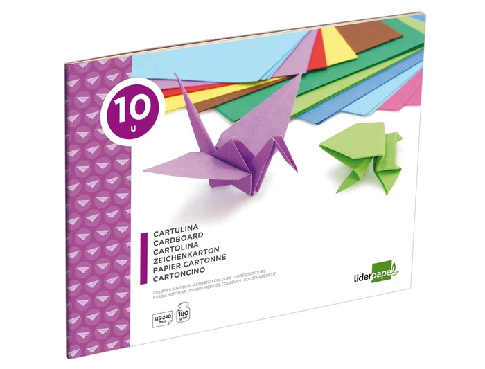 Liderpapel Bloc Trabajos Manuales Cartulina 240x315mm 10 Hojas Colores Surtidos Gramaje 180 g/m²