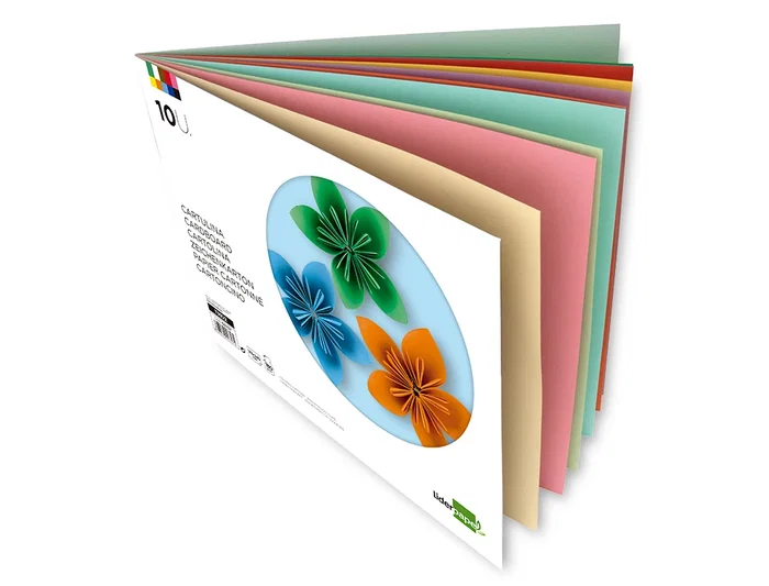 Liderpapel Bloc Trabajos Manuales Cartulina 240x315mm 10 Hojas Colores Surtidos Gramaje 180 g/m²