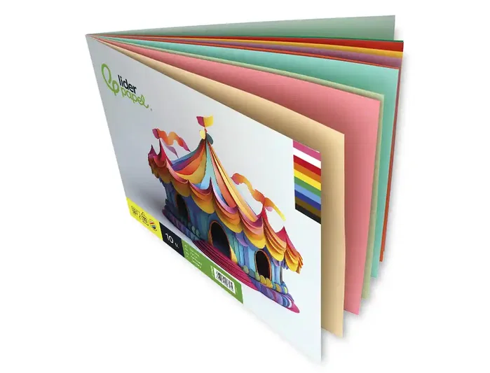 Liderpapel Bloc Trabajos Manuales Cartulina 240x315mm 10 Hojas Colores Surtidos Gramaje 180 g/m²