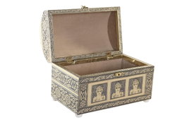 DKD Home Decor Joyero Buddha Gold Buddha Champán y Beige