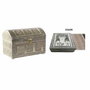 DKD Home Decor Joyero Arabe Champan Beige Madera y Aluminio 15.5 x 18 x 25 cm