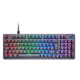 Mars Gaming MKProYES Teclado Gaming Mecánico con Interruptores Silent Switch SNK Azul/Amarillo, Retroiluminación RGB Chroma, 97 Teclas Anti-Ghosting, USB, Negro