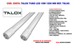 TALOX Tubo LED Fluorescente SG-T8 18W 1200 mm 6500 K