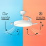 Ventilador de techo DC Blanco/Plata con Función Verano-Invierno y LED