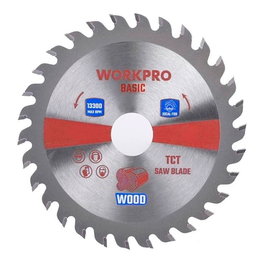 Workpro Basic Hoja de Sierra para Madera Ø185 x 30 mm, 36 Dientes, Corte Básico, Carburo de Tungsteno, Hasta 7200 RPM