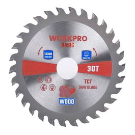 Workpro Basic Hoja de Sierra para Madera Ø185 x 30 mm, 36 Dientes, Corte Básico, Carburo de Tungsteno, Hasta 7200 RPM