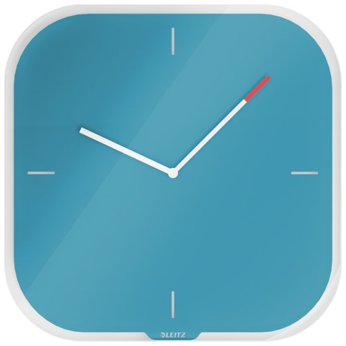 Leitz Reloj de pared Cosy de cristal azul 30x30 cm
