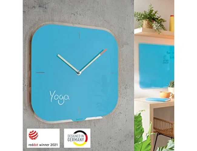 Leitz Reloj de pared Cosy de cristal azul 30x30 cm