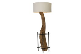 DKD Home Decor Lámpara de Techo Teca y Hierro Hecha a Mano