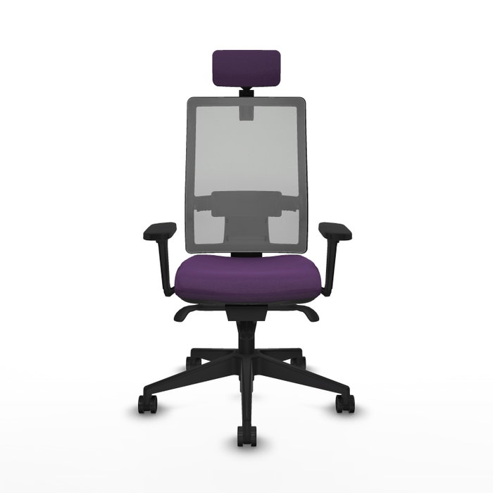 PIQUERAS Y CRESPO Silla de oficina Horna con mecanismo Sincro, Morado y Gris