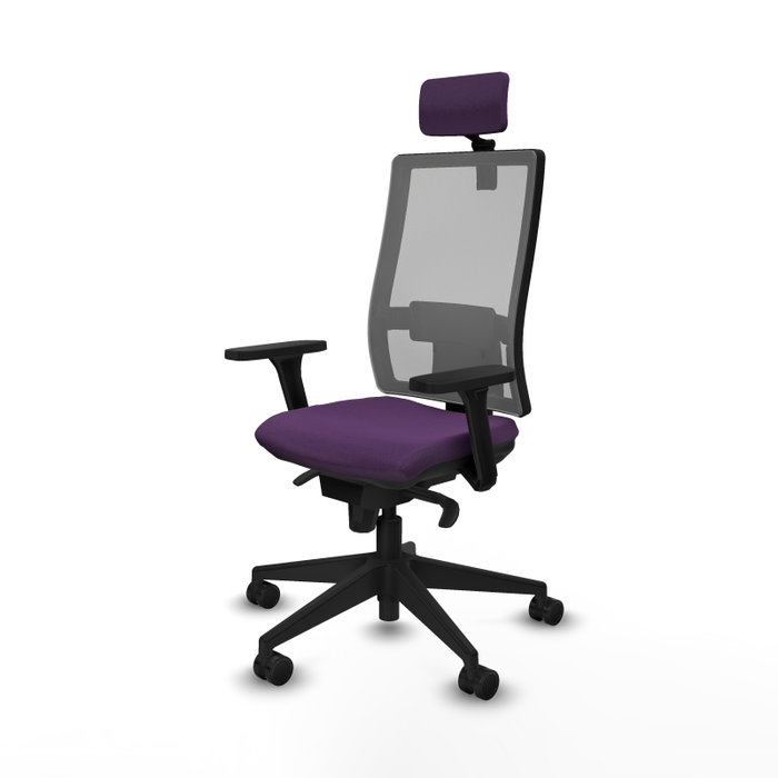 PIQUERAS Y CRESPO Silla de oficina Horna con mecanismo Sincro, Morado y Gris