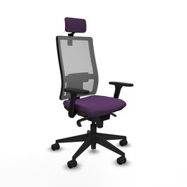 PIQUERAS Y CRESPO Silla de oficina Horna con mecanismo Sincro, Morado y Gris