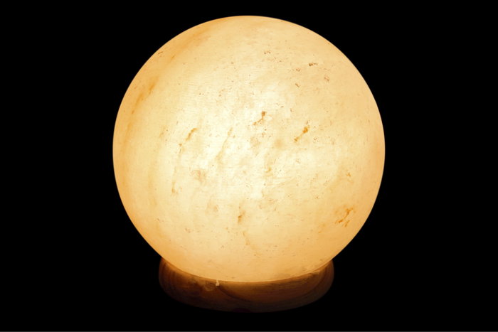 DKD Home Decor Lámpara de Sobremesa Sal del Himalaya Bola 15x15x15 cm