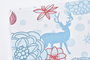 DKD Home Decor Individual Navidad Reno Flores Azul Celeste Rojo Algodón 30 x 45 cm Pack 12 Unidades