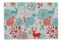 DKD Home Decor Salvamanteles Individuales RENO FLORES, Pack de 12, Azul Celeste y Rojo