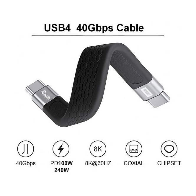 Equip Cable USB4 Gen 3x2 USB C a USB C 0,13 m Negro Equip Cable USB4 Gen 3x2 USB C a USB C 0,13 m Negro