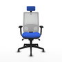 PIQUERAS Y CRESPO Silla de oficina Horna con mecanismo Sincro, Azul y Blanco