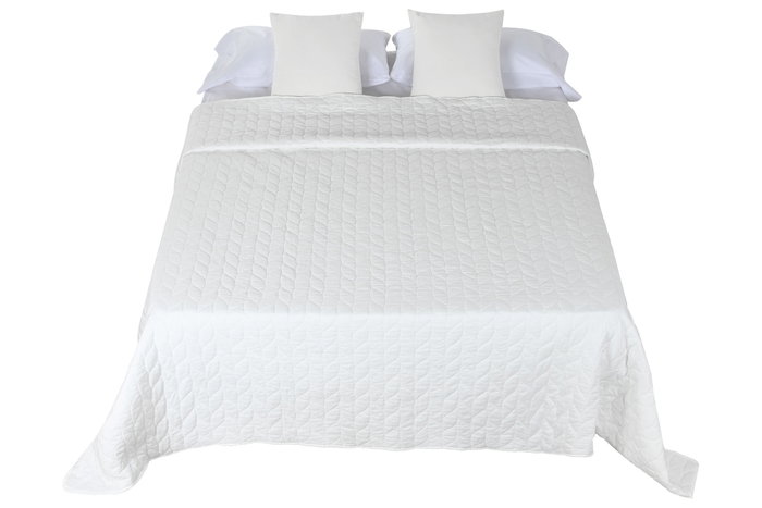 DKD Home Decor Colcha Cottage Blanco Roto 260 x 240 cm Poliester (2 Unidades)