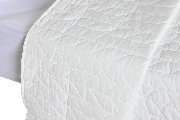 DKD Home Decor Colcha Cottage Blanco Roto 260 x 240 cm Poliester (2 Unidades)