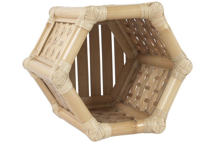 DKD Home Decor Macetero Bambú y Ratán Natural 46x40x40 cm