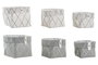 DKD Home Decor Set de 3 Cestas Japan Stripes de Algodón y Poliéster