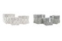 DKD Home Decor Set de 3 Cestas Japan Stripes de Algodón y Poliéster