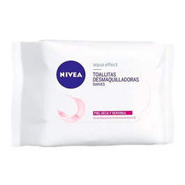 Nivea Toallitas Desmaquilladoras Suaves 3 en 1 para Piel Seca y Sensible, 25 unidades
