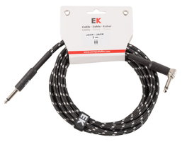 Cable Ek Audio para Guitarra Jack - Jack Recto- Acodado Tela Trenzada de 6 m