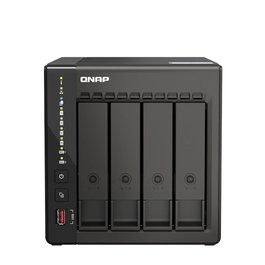 QNAP TS-453E-8G NAS Servidor de Almacenamiento 4-Bay, 8GB RAM, Procesador Intel Celeron J6412, 2 Puertos 2.5GbE, 2xHDMI, 4xUSB, Ranuras M.2