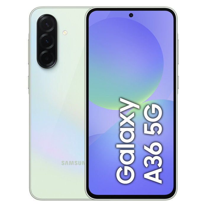 Samsung Galaxy A36 5G Smartphone - 6.7" Super AMOLED 120Hz, 8 GB RAM, 256 GB, 50 MP Cámara Triple, Snapdragon 6 Gen 3, Batería 5000 mAh, Android 15, Awesome Lime Samsung Galaxy A36 5G Smartphone - 6.7" Super AMOLED 120Hz, 8 GB RAM, 256 GB, 50 MP Cámara Triple, Snapdragon 6 Gen 3, Batería 5000 mAh, Android 15, Awesome Lime
