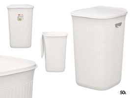 Stefanplast Pongotodo Domus Cubo de Basura 50 Litros, Blanco, Plástico PP, Dimensiones 36.5x56x37 cm (Set de 6)