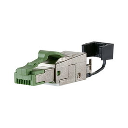 METZ CONNECT 130E405032PE Conector de campo RJ45 Cat5 Pro-FINET Verde y Plata