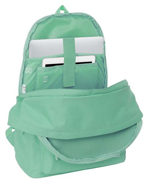 Safta Mochila Doble para Portátil 15,6"+USB Munich Turquesa 31x44x18 cm