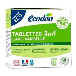 ECODOO Lavavajillas Máquina Tabletas 3 en 1 60 Pastillas x12 Gr