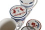 DKD Home Decor Mug Infusiones Mediterraneo Blue Red Bird Porcelana Inox Azul Rojo Blanco 9 x 11 x 12 cm (6 Unidades)