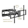 VALUE 17.99.1227 Soporte de TV a Pared, Negro, Acero, Para TV 60-120 Pulgadas, Hasta 120 kg, Ajustable con Inclinación y Giro (200 x 200 - 900 x 600 mm)