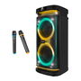 Phoenix Rumbleboss Altavoz Portátil Bluetooth 5.0 de 80W RMS con Micrófonos Karaoke, Luz RGB, Batería Recargable y Radio FM